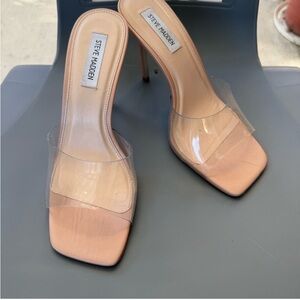 Steve Madden Clear and Nude Heels